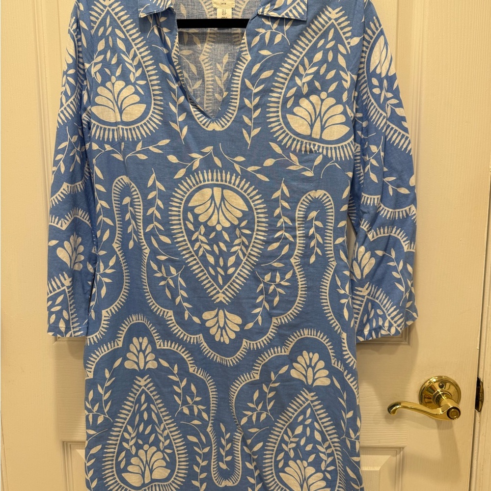 Joie Blue & White Paisley Print Dress